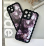 Мармуровий фіолетовий чохол на iPhone 15 pro